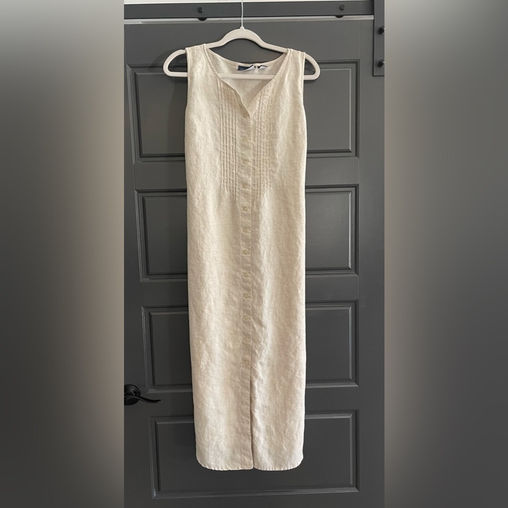 Liz Claiborne Liz Sport 100% Irish Linen sleeveless long dress